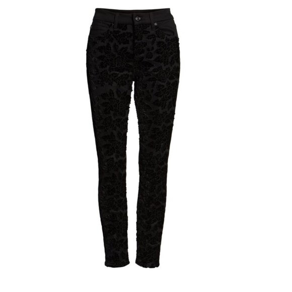 7 For All Mankind Flocked Floral Skinny Jeans - Picture 3 of 11